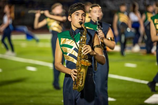 Independence High band members perform